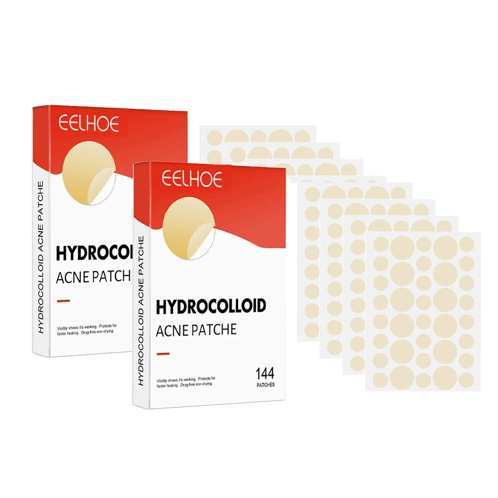 144pcs Face Acne Patch Invisible Skin Care Pimple Acne Patches Anti-inflammatory Healing Absorbing Spot Sticker Covering Acne